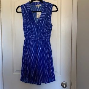 Blue and white polka dot dress, NWT